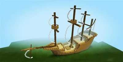 我的世界海盗船怎么建？